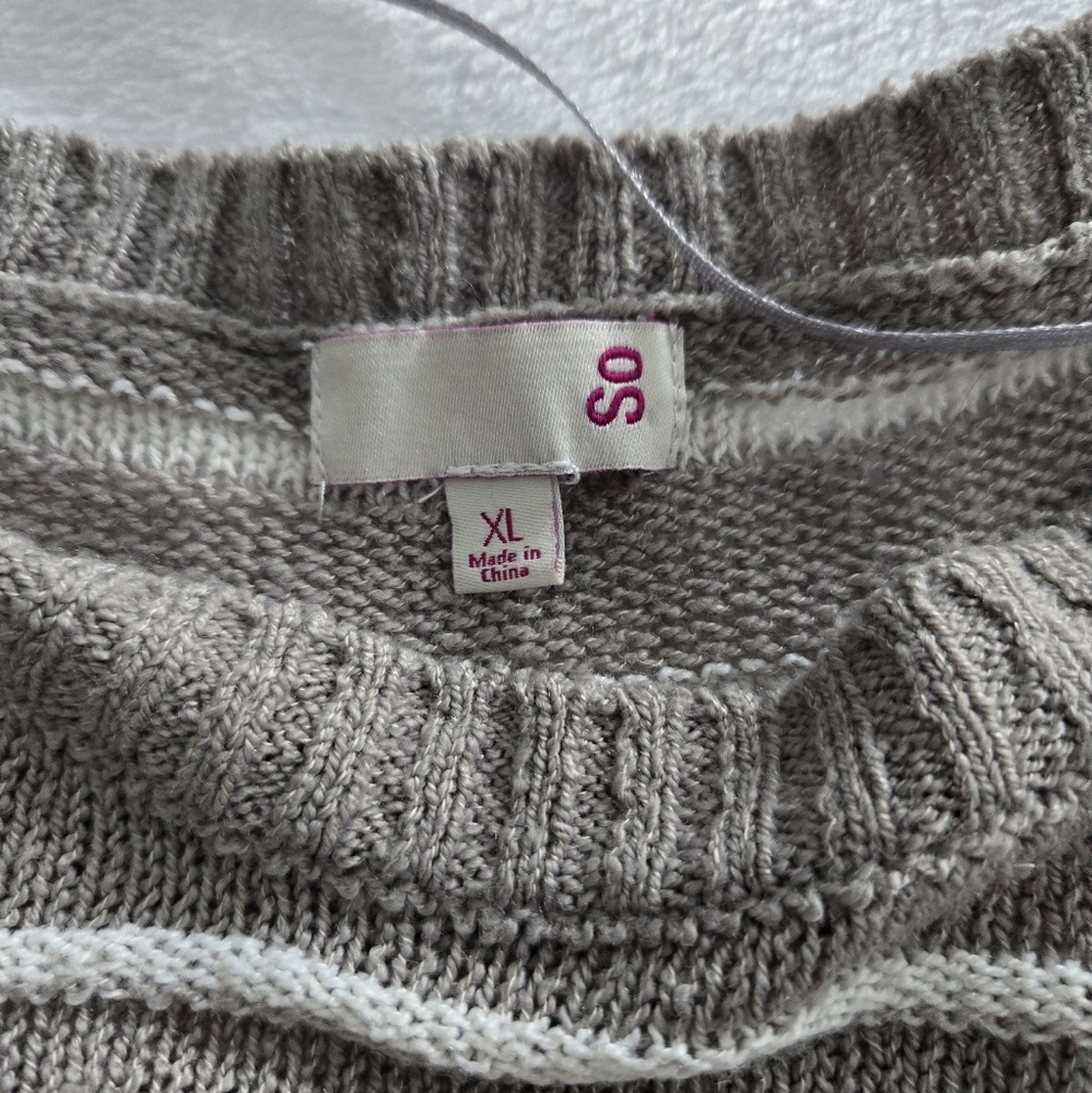 SO Sweater Women's Soft Acrylic Long Sleeve Striped XL - Picture 5 of 8